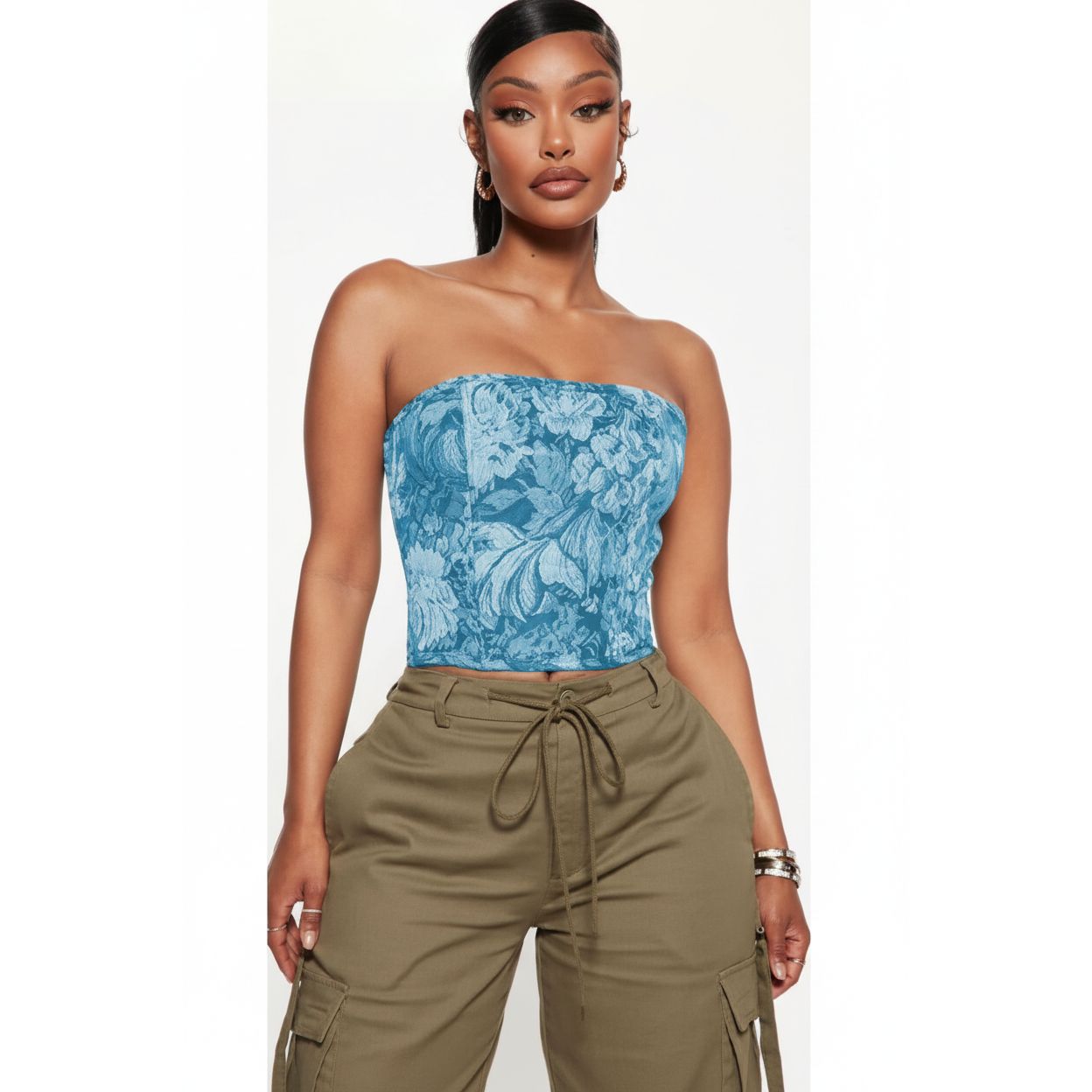 One Of A Kind Multi Color Corset Top.