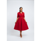 Short Sleeve Front Buttoned Midi Dress.