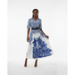V-Neck Striped Floral Print Summer Dress.