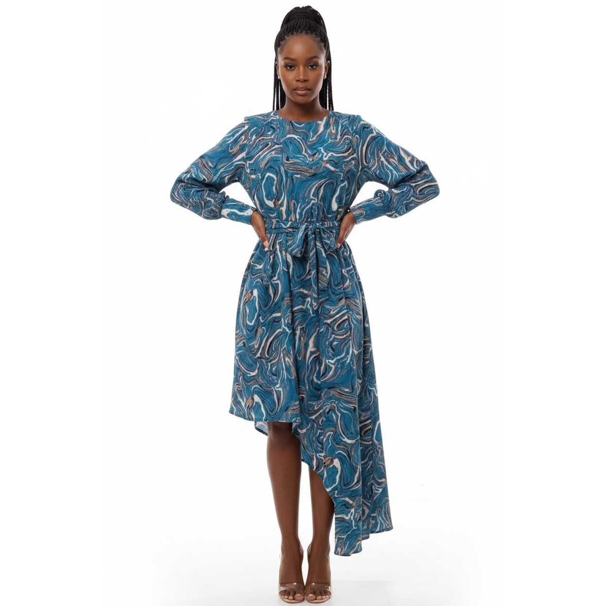 Curve Tropical Print Shirt Dress.