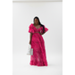 Short Sleeve Elegant Ruffles Crop Top & Maxi Skirt 2 Piece Set.