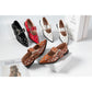 Metal Hardware Buckled Pointy Slingback Shoe.