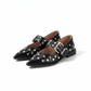 Metal Hardware Buckled Pointy Slingback Shoe.