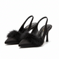 Fluffy Pointed Toe Slingback Pyramid Heel.