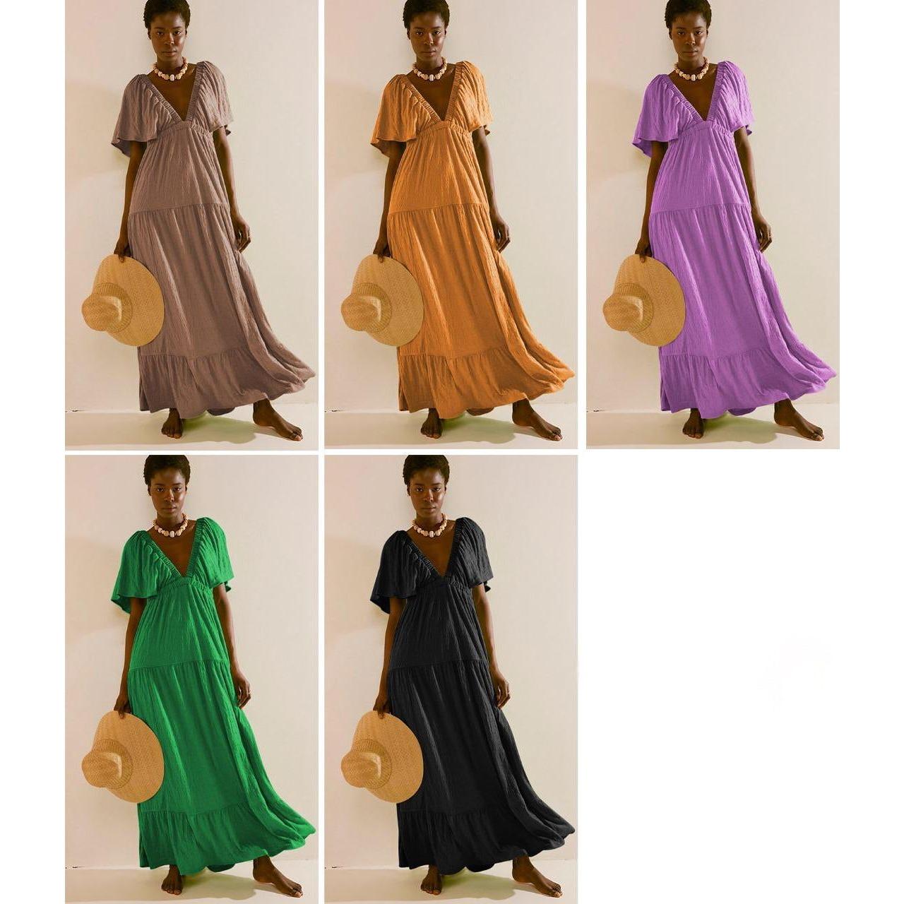 Ruffle Sleeve Maxi Dress