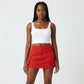 Side Pockets Mini Skirt