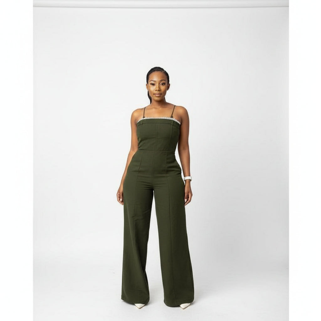 Sleeveless Square Neck Maxi Jumpsuit