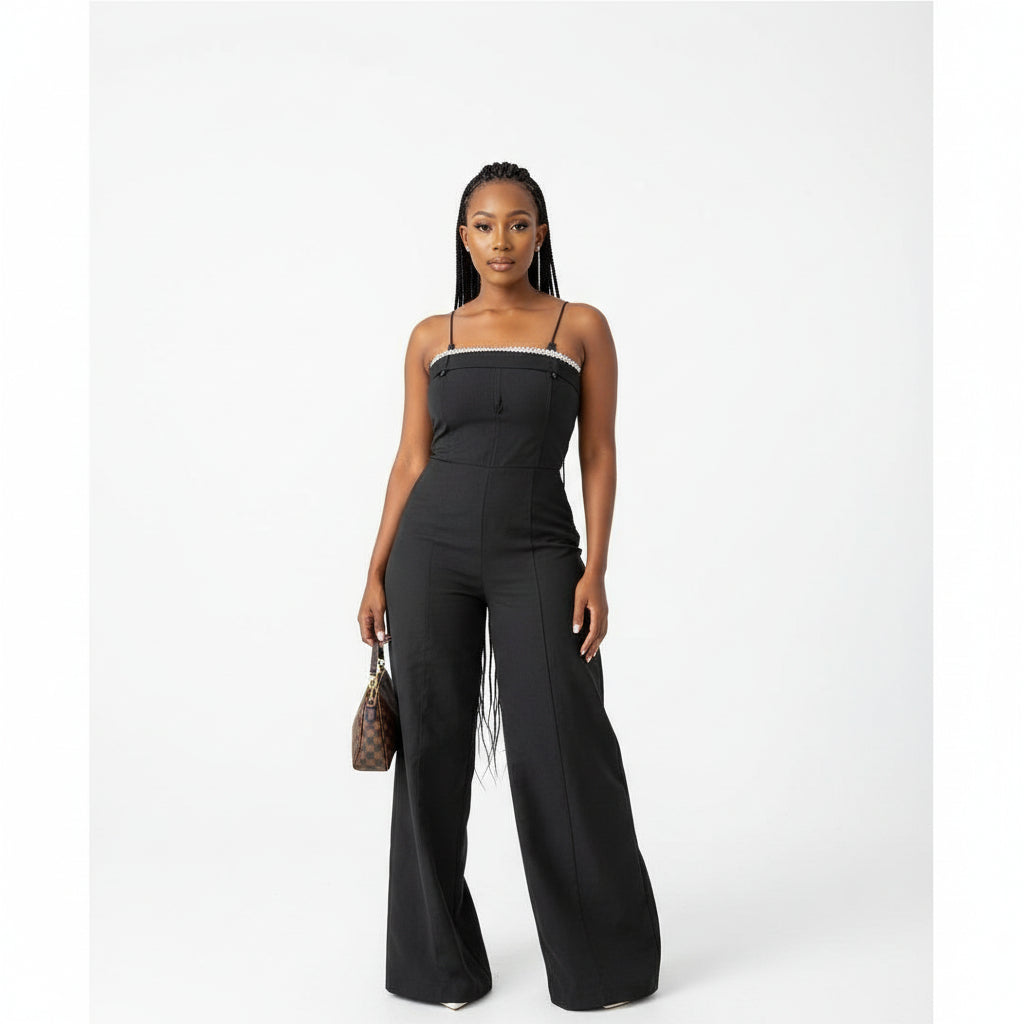 Sleeveless Square Neck Maxi Jumpsuit