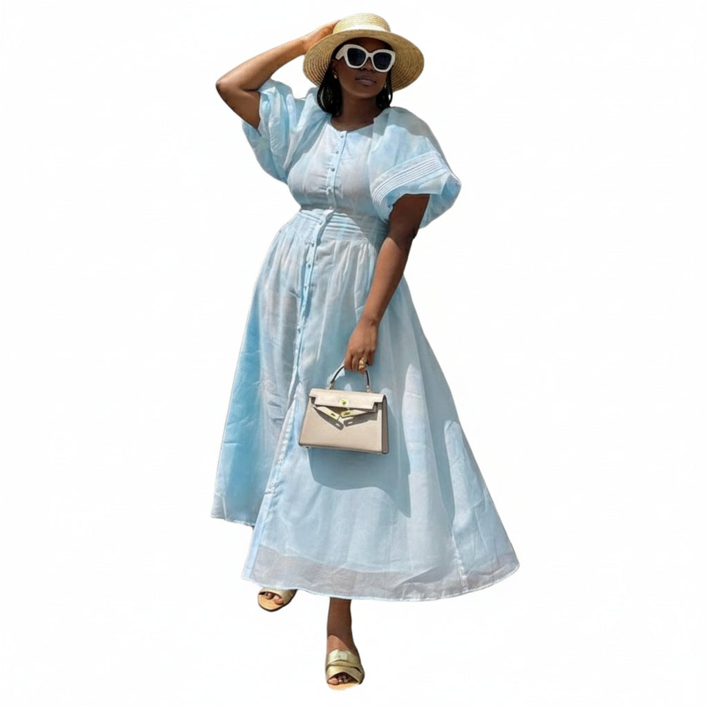 Short Sleeve Floral Midi Dress