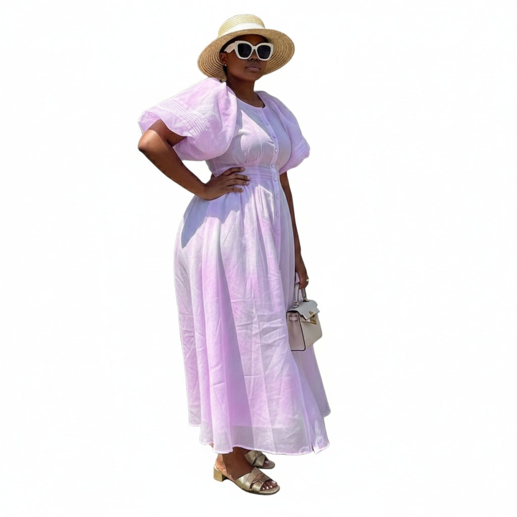 Short Sleeve Floral Midi Dress