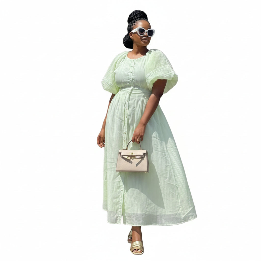 Short Sleeve Floral Midi Dress