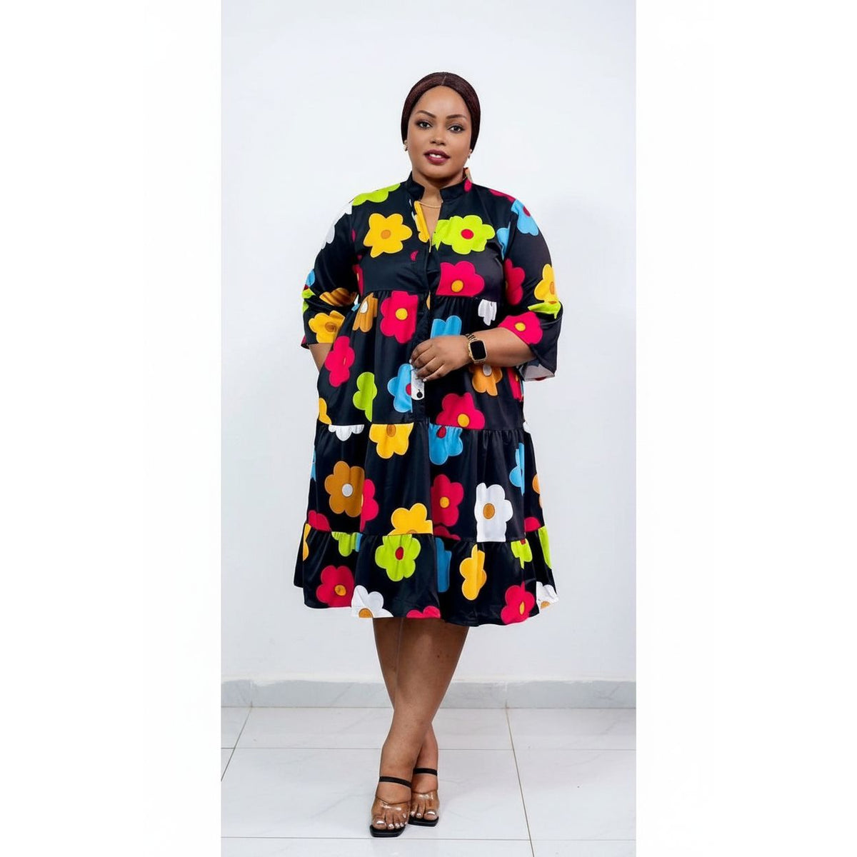 Long-sleeved Half-length Dress