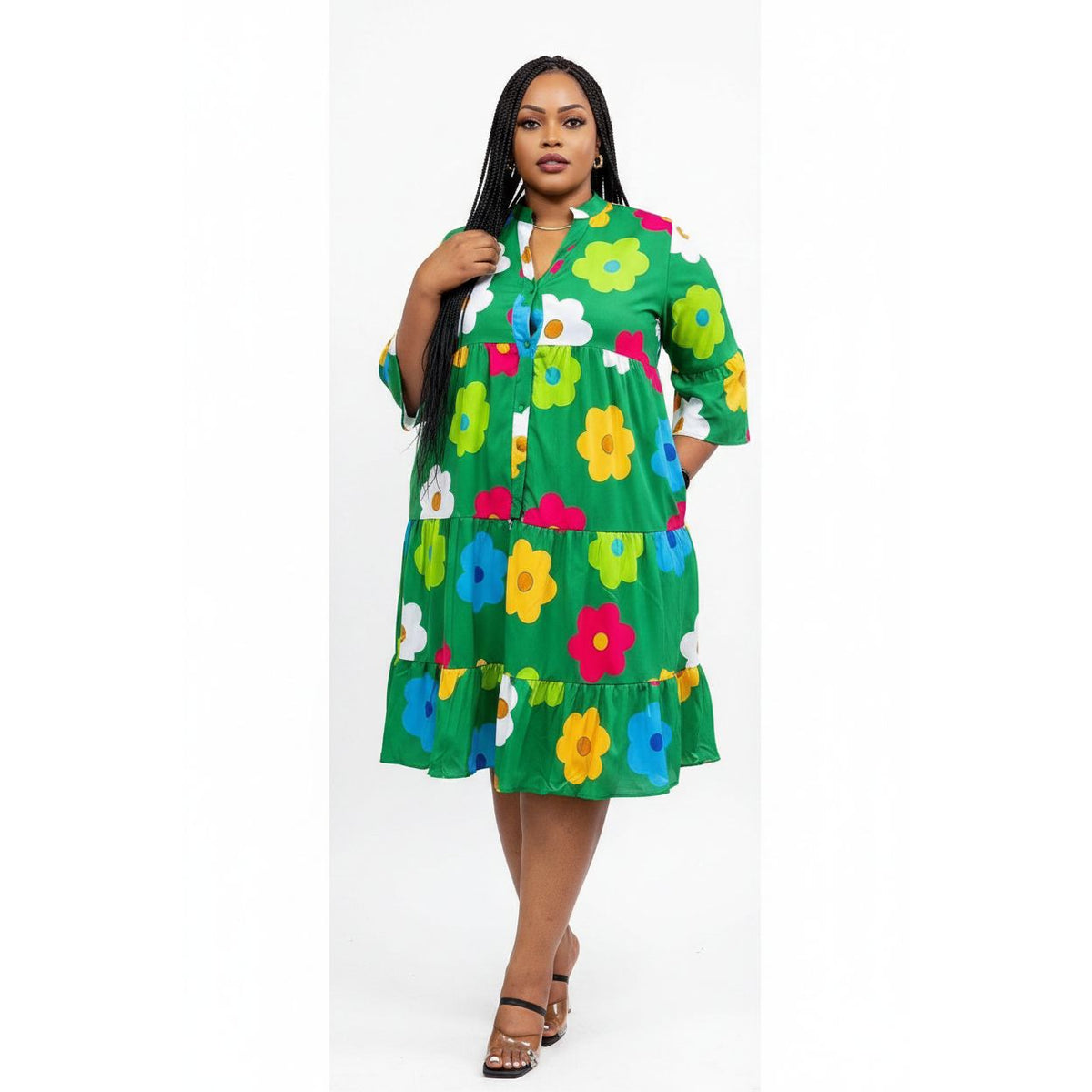 Long-sleeved Half-length Dress
