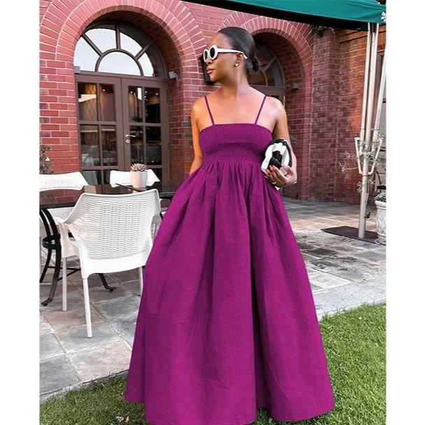 Solid Color Maxi Dress.