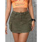 Side Pockets Mini Skirt