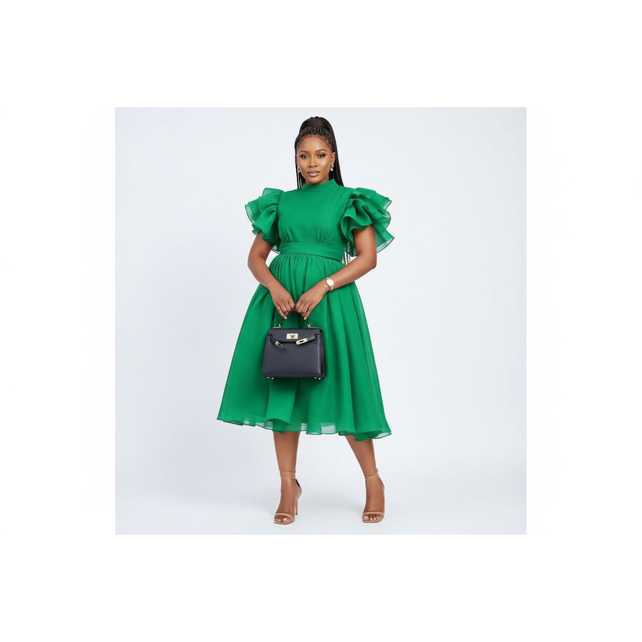 Sleeveless Bubble Midi Dress