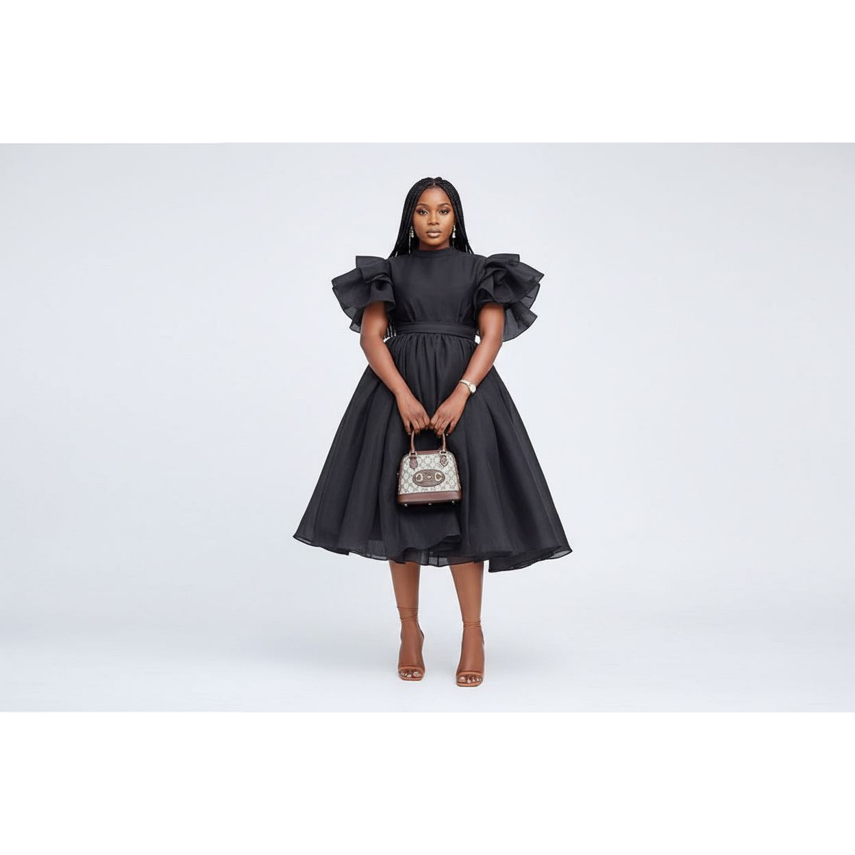 Sleeveless Bubble Midi Dress