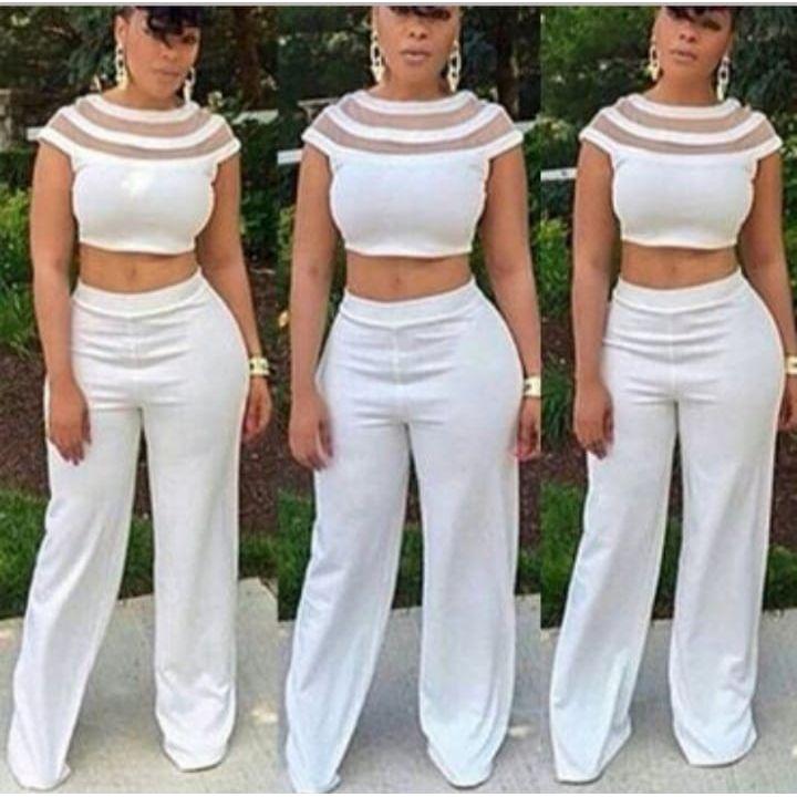 Ruffle Shirt & Wide Leg Pant 2 Piece Set
