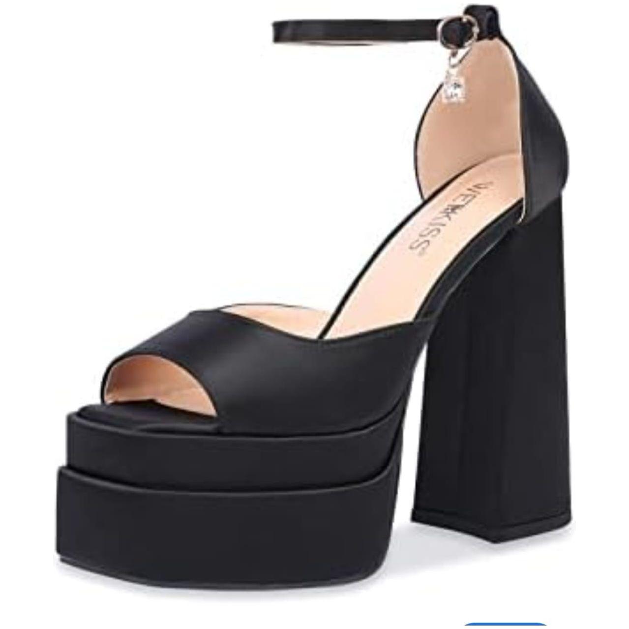 Chunky Heel and Ankle Strap Platform Heels