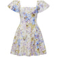 Floral Square Neck Mini Dress