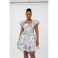 Floral Square Neck Mini Dress