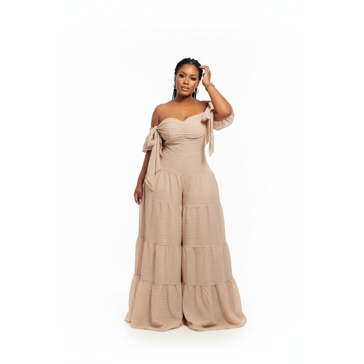 Slash Neck Off-Shoulder Wide Leg Jumpsuits