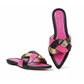 Multi-Color Straps Heeled Pointed Toe Sandals