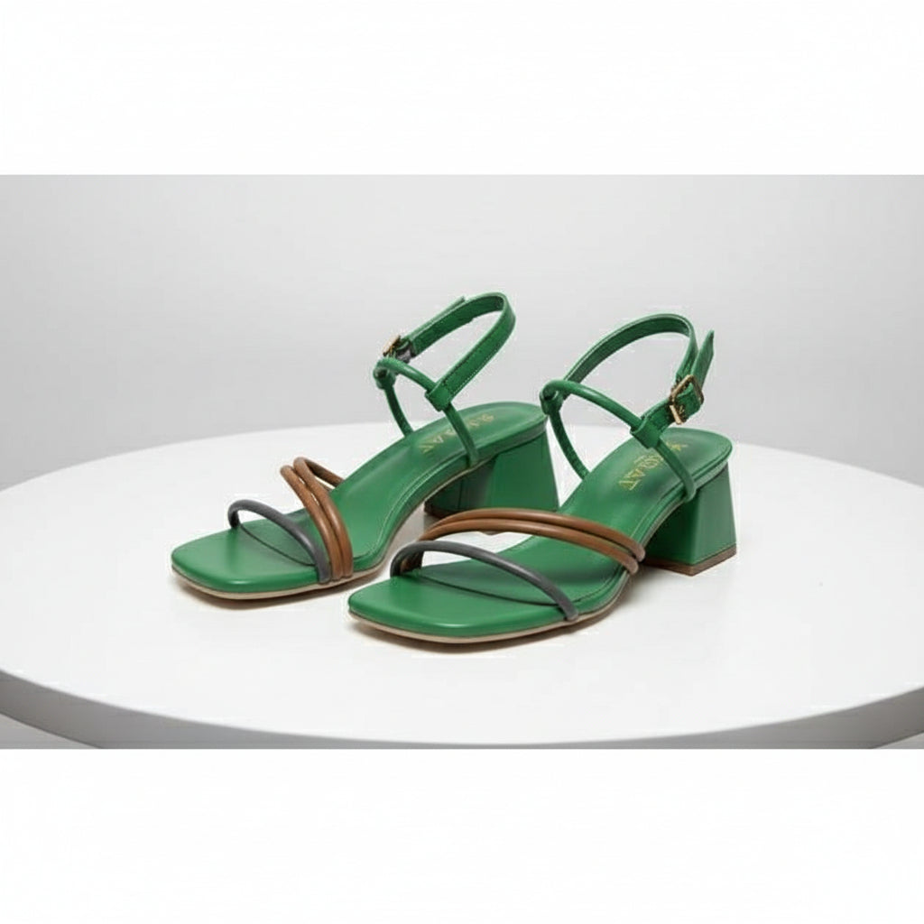 Women Minimalist Chunky Heeled Mule Sandals