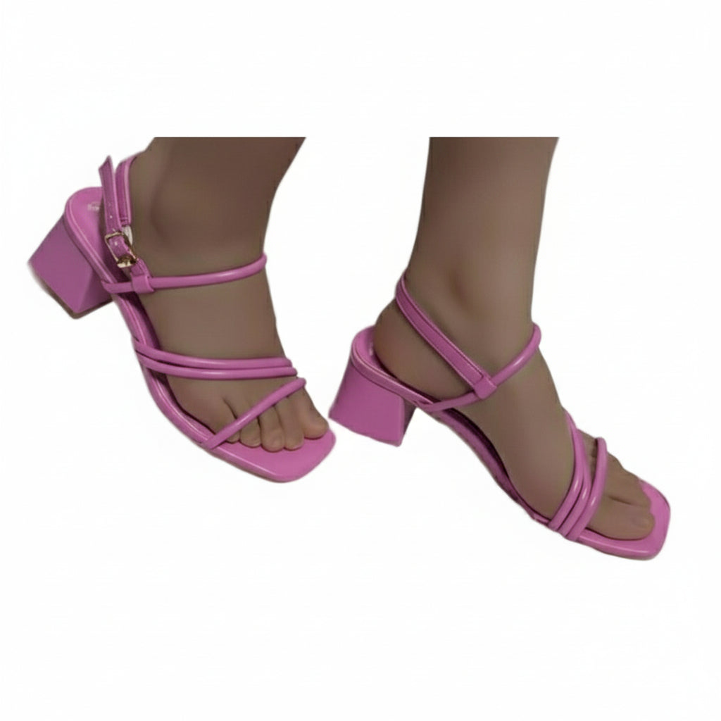 Women Minimalist Chunky Heeled Mule Sandals
