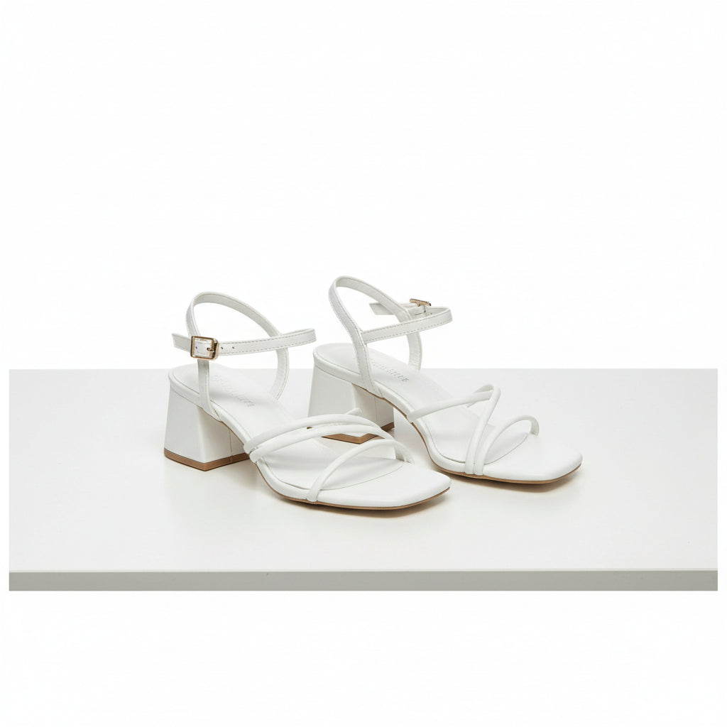 Women Minimalist Chunky Heeled Mule Sandals