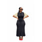Bodycon Button Short Sleeve Knitted Maxi Dress.