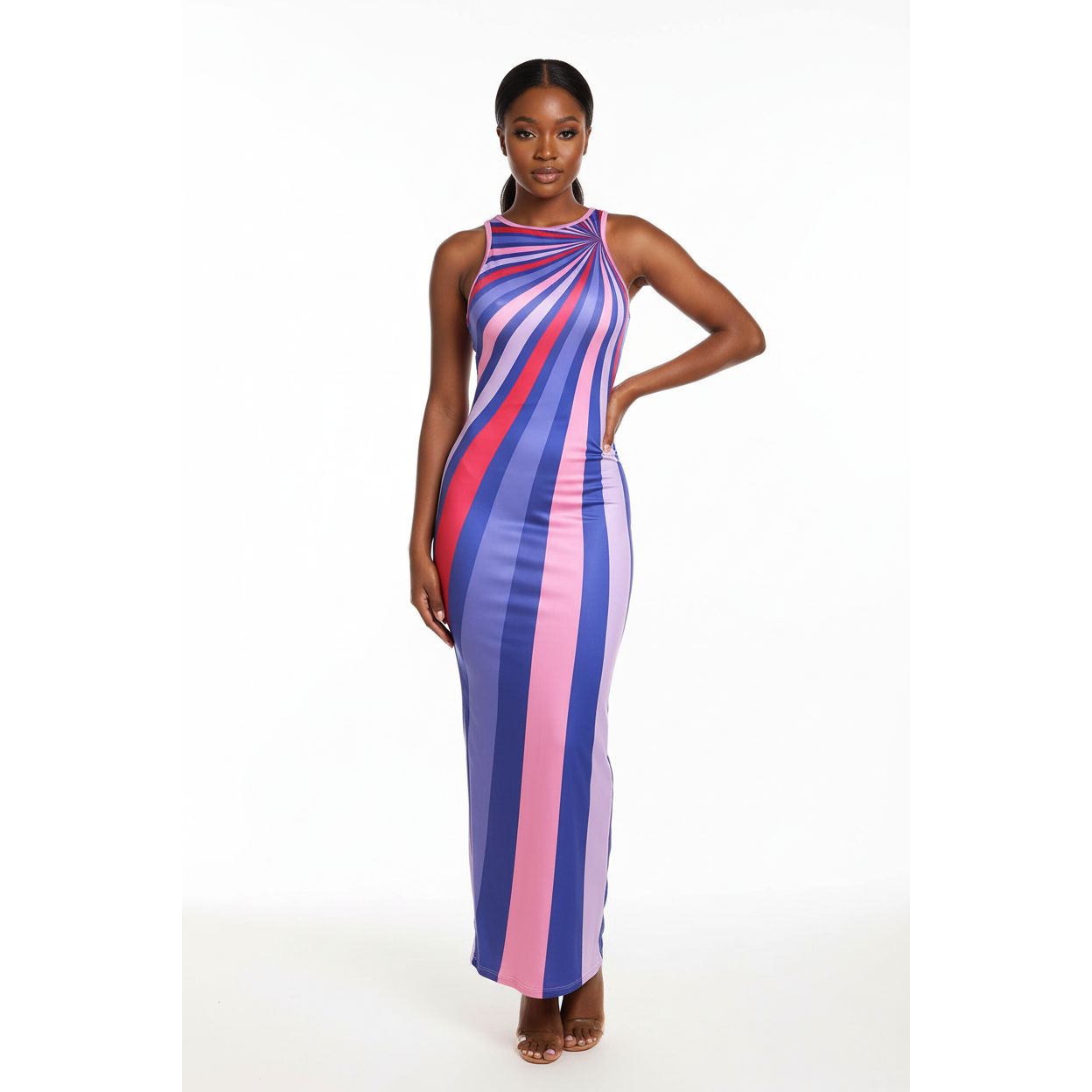 Rainbow colors Maxi Sleeveless Dress