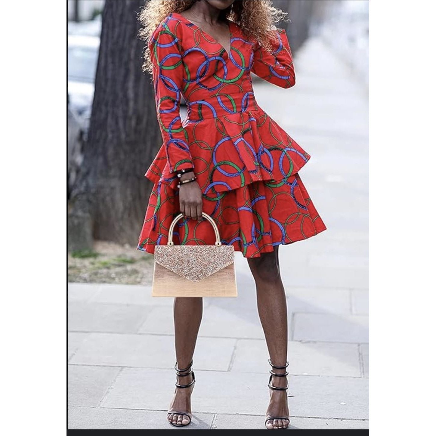 Cold Shoulder Mini Ankara Dress