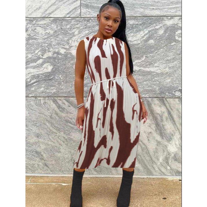 Allover Printed Sexy Midi Dress