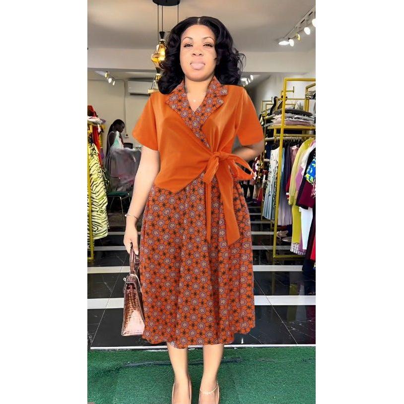 Floral Printed Elegant Midi Dress