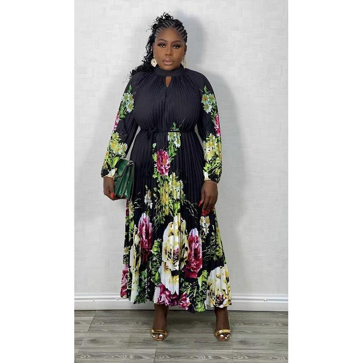 Floral Gown Elegant Midi Dress