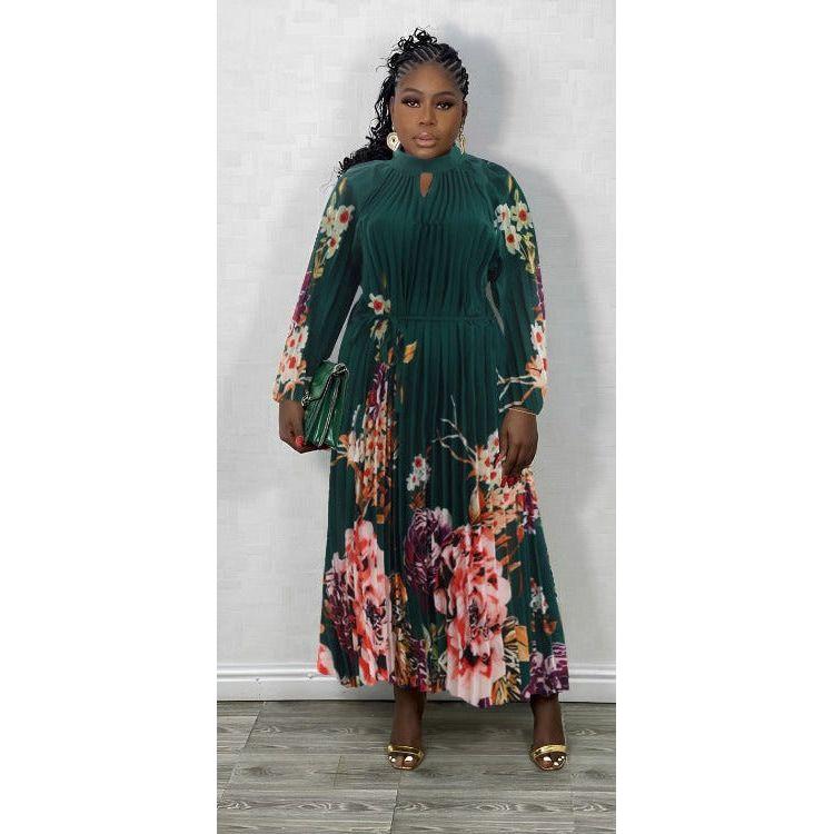 Floral Gown Elegant Midi Dress