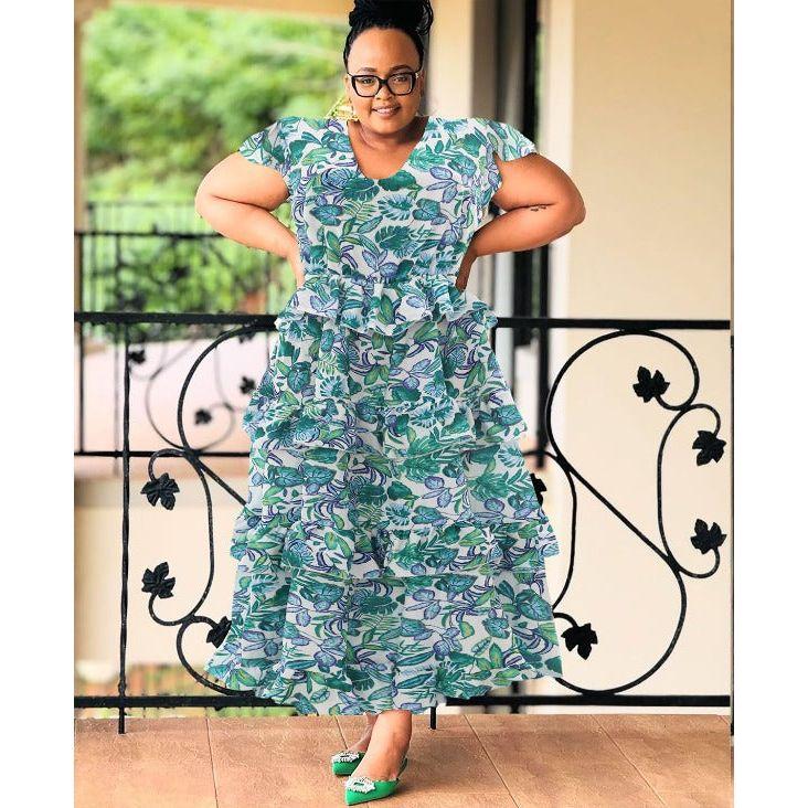 Floral V-Neck Pleated Maxi Dress