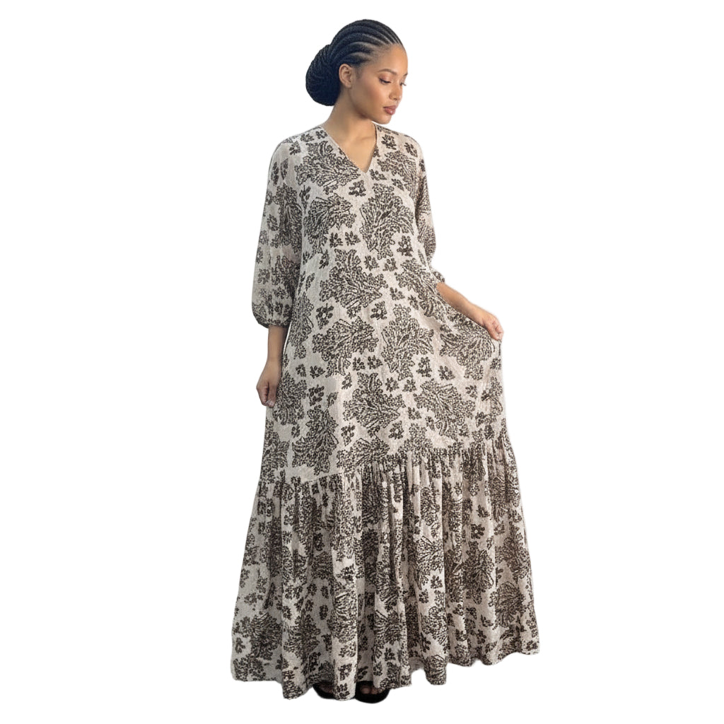 Jungle print Kaftan Maxi Dress