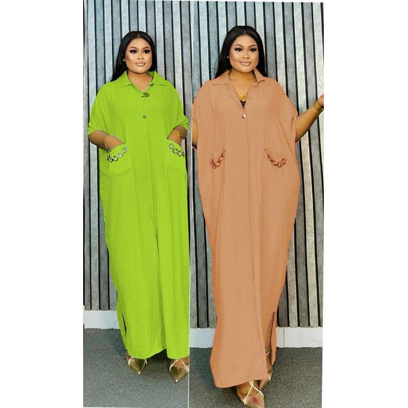 Plus Size Women's Solid Color Simple Daily Dress