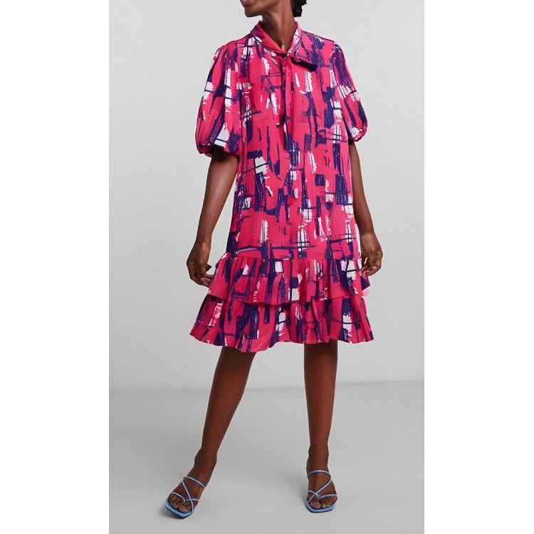 Multi-Color Choux Cotton Mini Dress