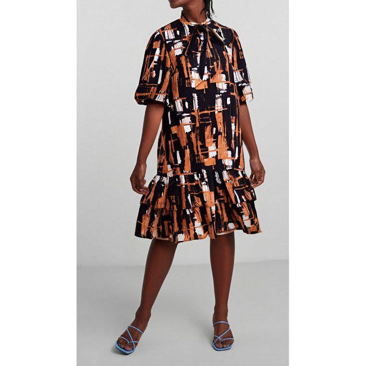 Multi-Color Choux Cotton Mini Dress