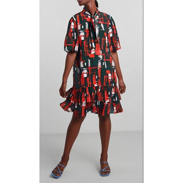 Multi-Color Choux Cotton Mini Dress