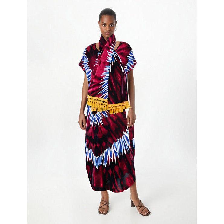 Short Sleeve Abaya Dashiki Floral Caftan Dress
