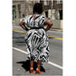 Plus Zebra Striped Batwing Sleeve Dress