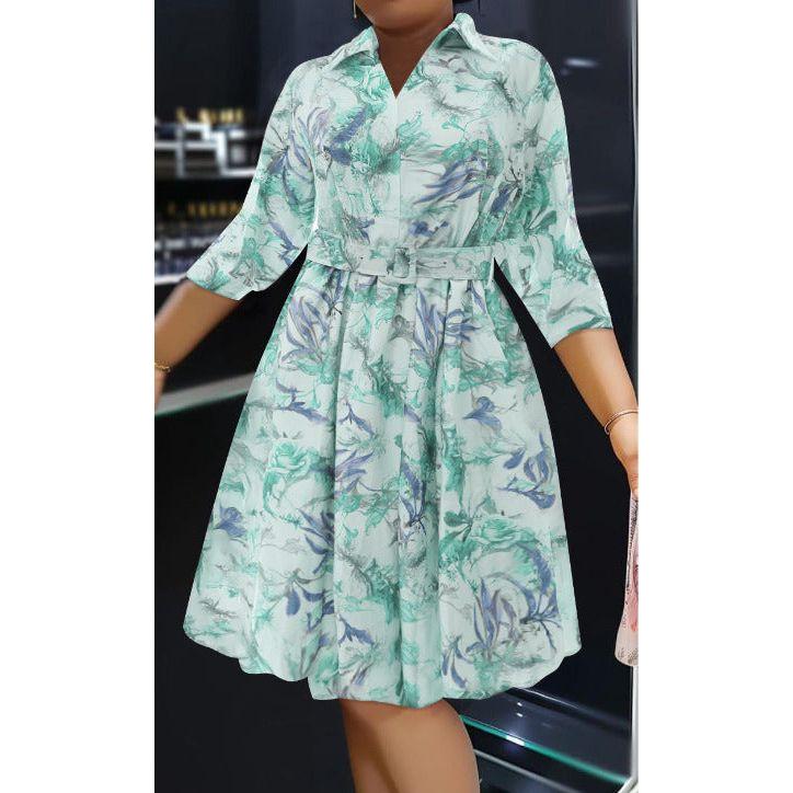 Floral Elegant Printed Half Sleeve Daily Wear Dress