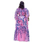 Pleated Long Puffy Sleeve Maxi Dress