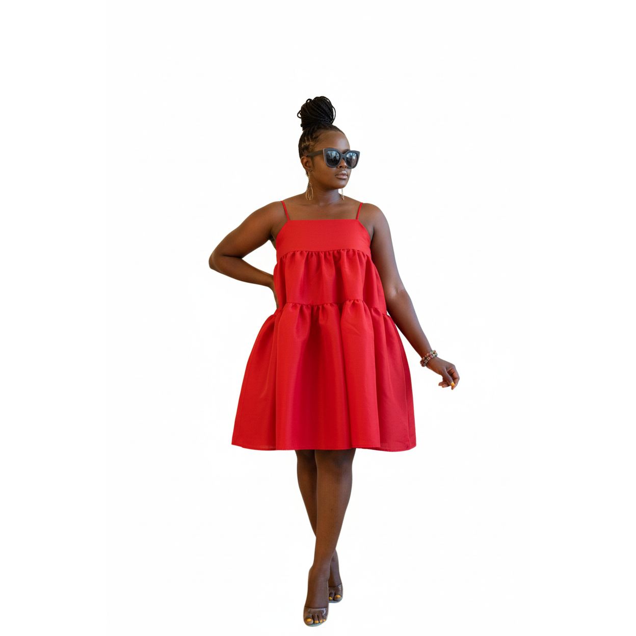 Stylish Bubble Sleeveless Short Dress
