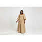Pleated Elegant  Flared Sleeve Maxi Dress