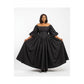 Pleated Elegant  Flared Sleeve Maxi Dress